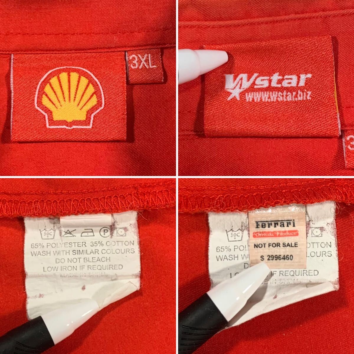 8960 Shell フェラーリ 半袖シャツ 輸入古着 非売品 レア 3XL_画像9