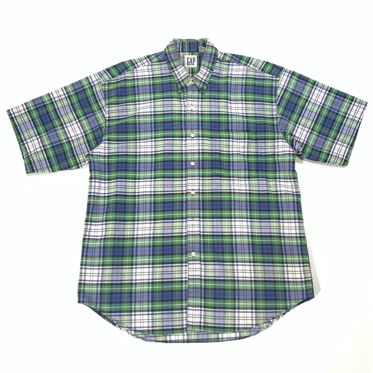 8989 GAP ギャップ 半袖シャツ ドレスゴードン タータン柄 大きめ XL