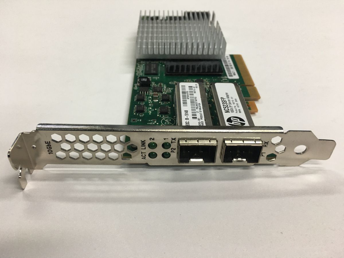 【即納】 HP NC523SFP 10Gb 2P Server Adapter (Qlogic QLE3242-HP) 2ポート10GbE SFP+ 593715-001 【中古パーツ/現状品】 (SV-H-307)_画像1