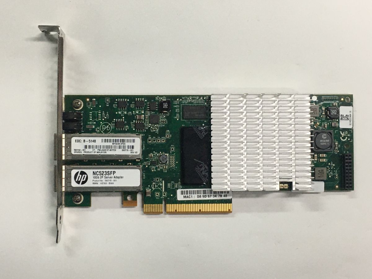 【即納】 HP NC523SFP 10Gb 2P Server Adapter (Qlogic QLE3242-HP) 2ポート10GbE SFP+ 593715-001 【中古パーツ/現状品】 (SV-H-307)_画像2