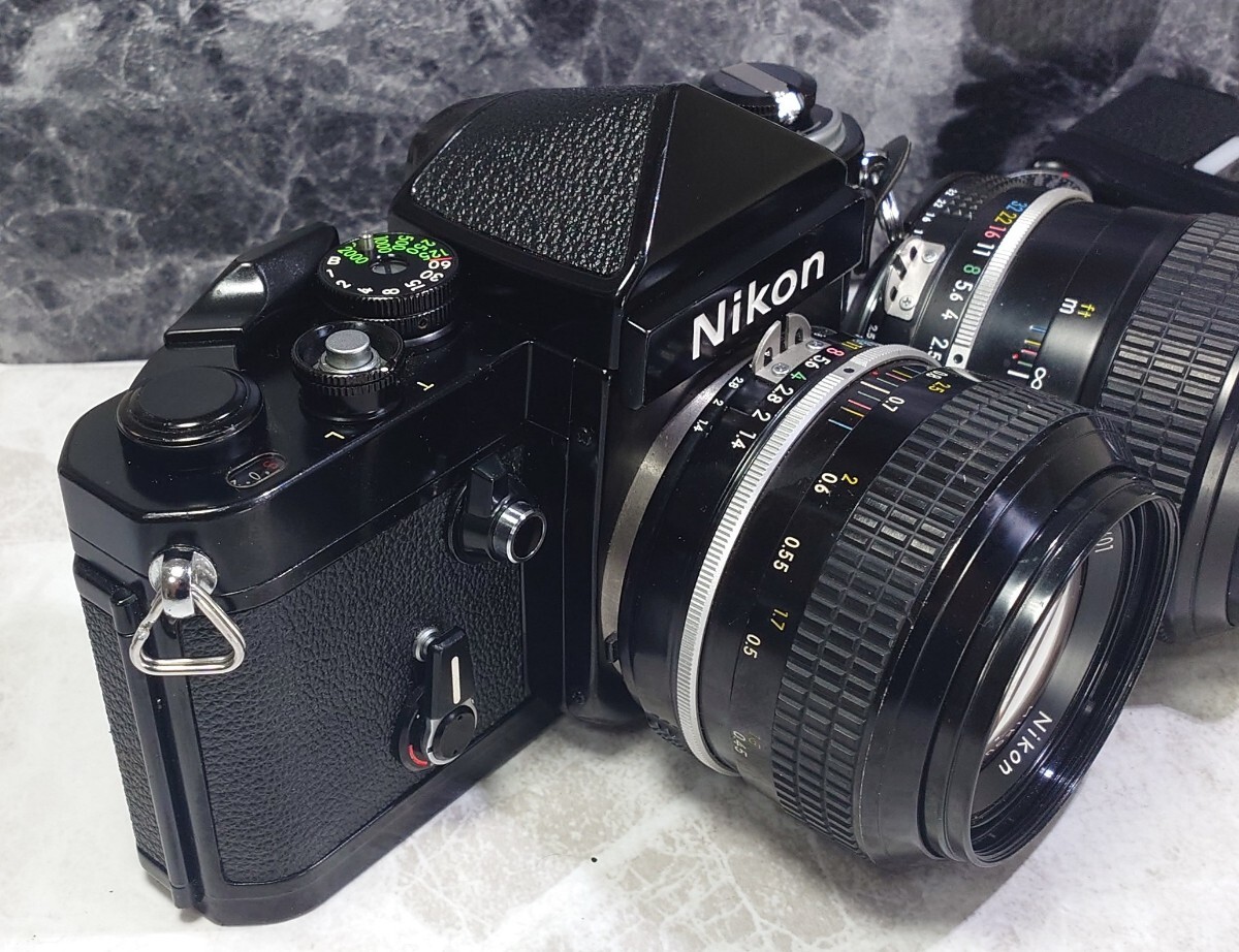 【終活整理】NIKON F2 黒＋アイレベルファインダー＋フォトミックA＋Ai NIKKOR 50mm f1.4＋105mm f2.5 各動作良好 露出計OK 光学良好 の画像2