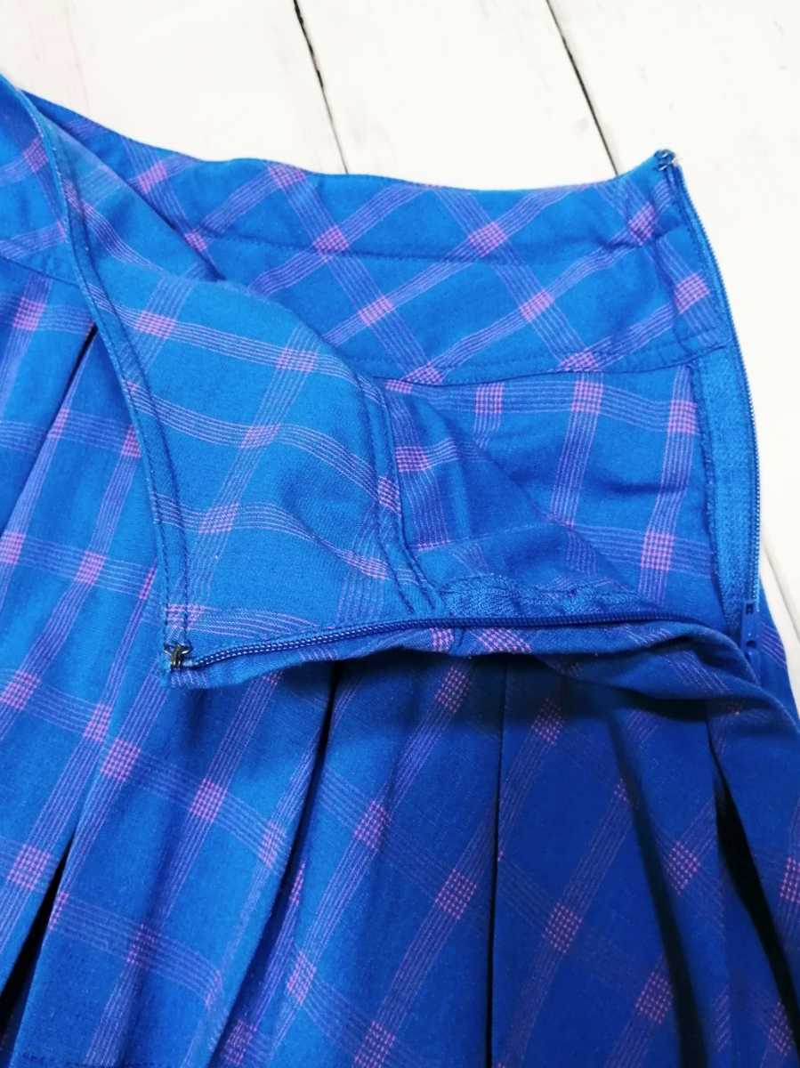 「mezzo piano ブルー×ピンク チェック柄ボックスプリーツスカート（インナーパンツ付）160 L」ポンポネット シャーリーテンプル多数出品_画像6