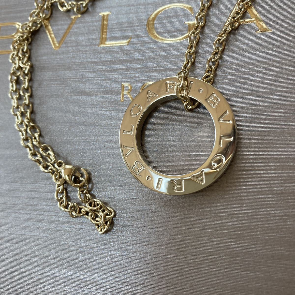 [ regular goods ] BVLGARY popular volume full Logo charm necklace beautiful goods 60 centimeter necklace 