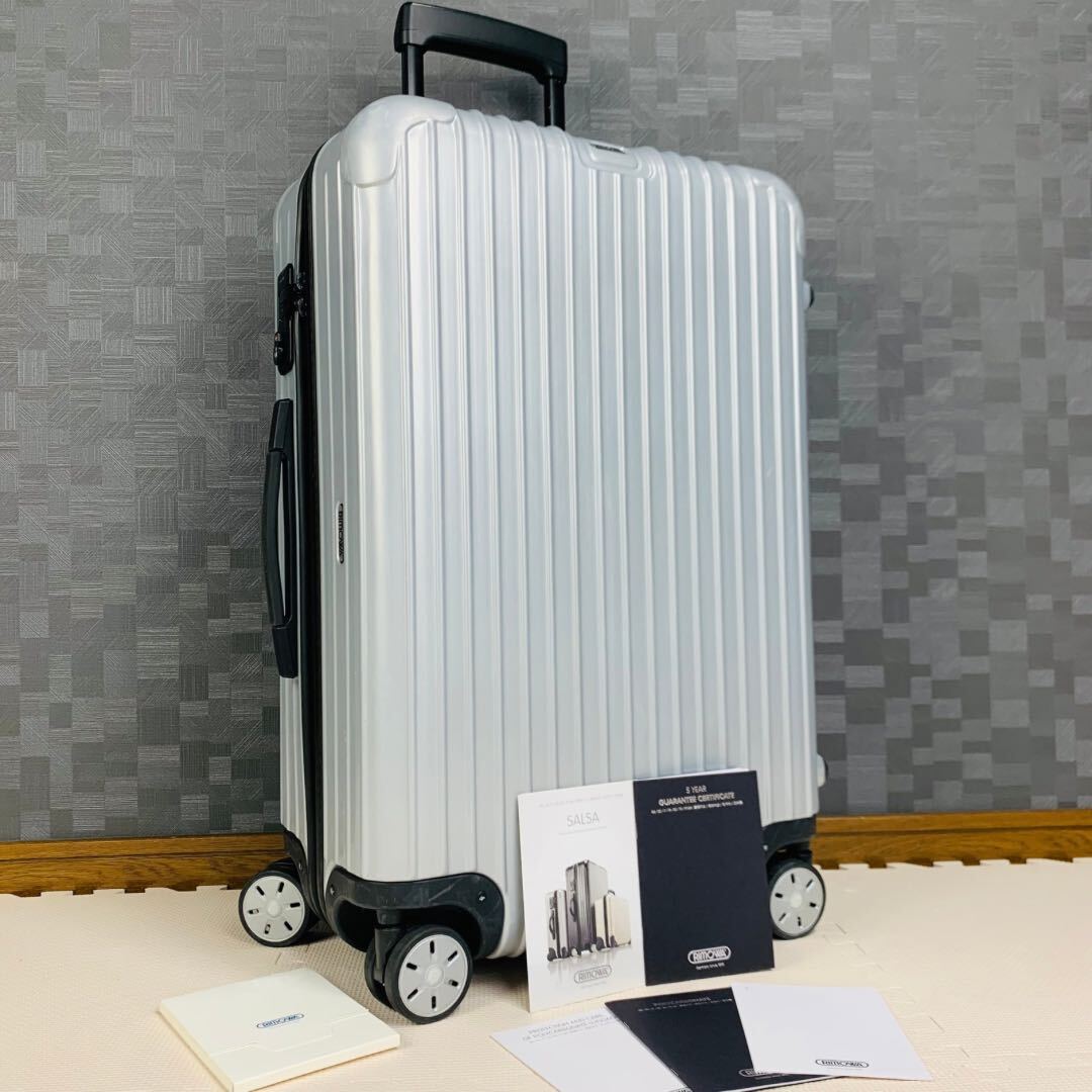 【美品】RIMOWA リモワ SALSA サルサ 64L 4輪 マルチホイール TSAロック シルバー 銀色 チェックインM キャリーバッグ スーツケースの画像1