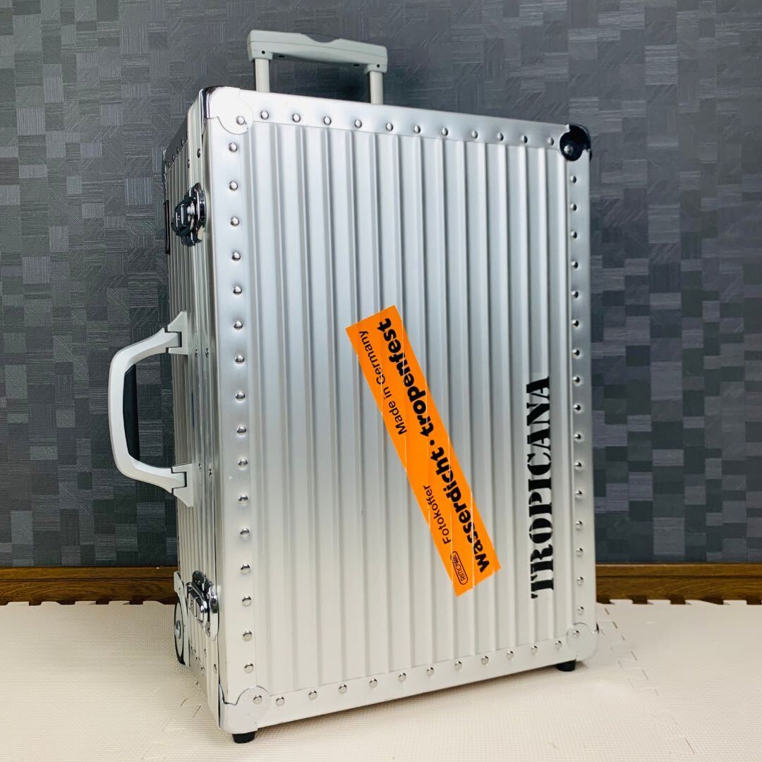 【美品】廃盤 青ロゴ RIMOWA リモワ TOROPICANA トロピカーナ 40L 2輪 カメラキャリー アルミ スーツケース シルバー 銀色 精密機器運搬_画像1