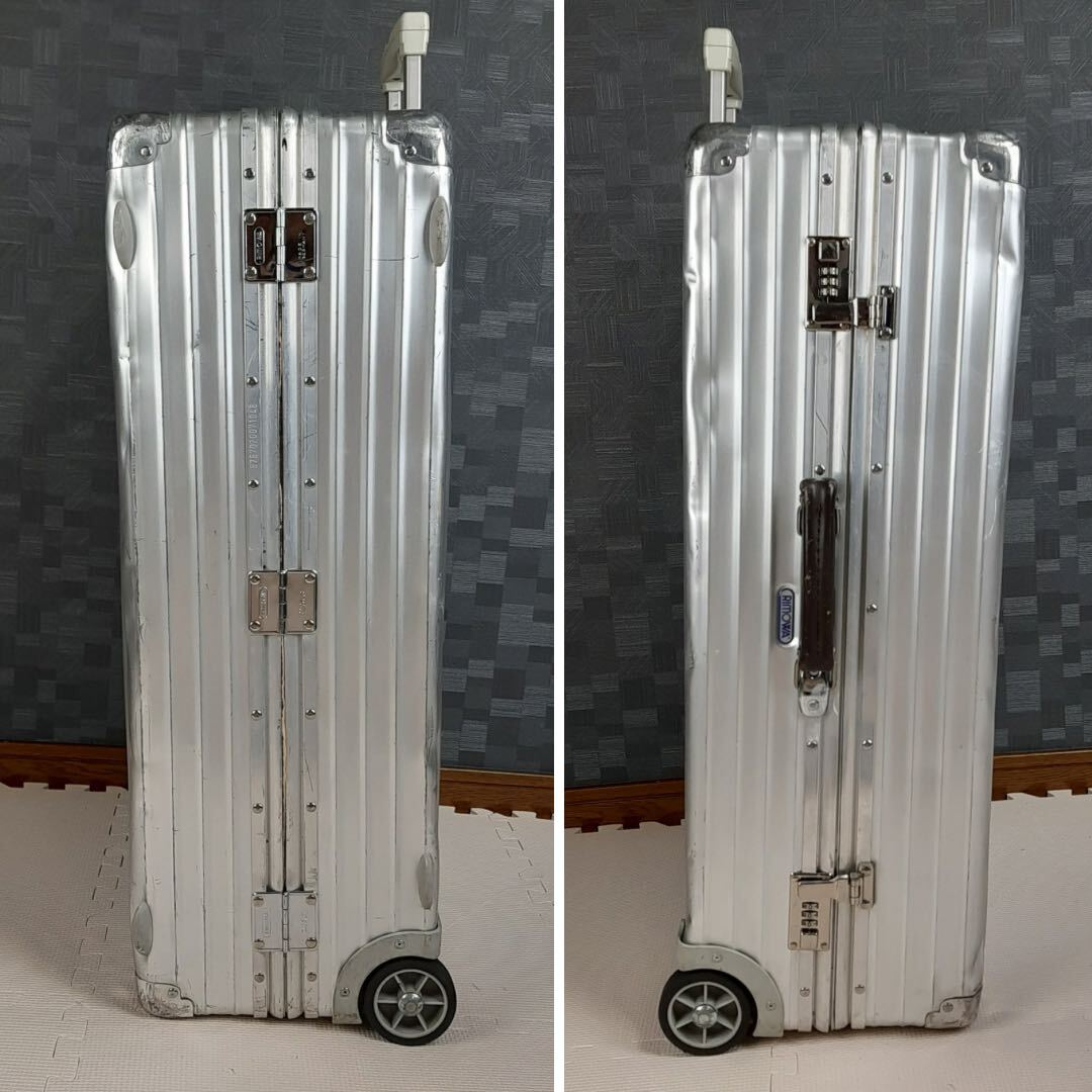 【廃盤】青ロゴ RIMOWA リモワ CLASSIC FLIGHT クラシックフライト 82L 2輪 シルバー チェックインL アルミ スーツケース キャリーバッグ