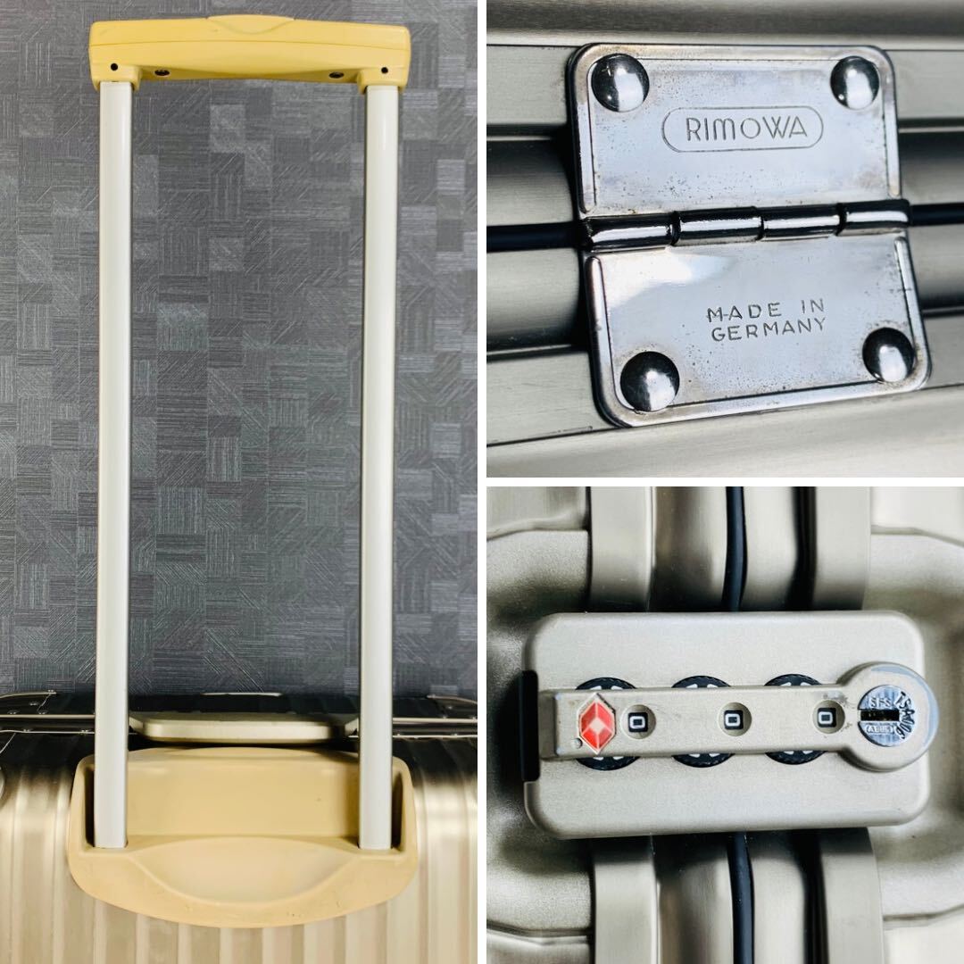 [ records out of production ]RIMOWA Rimowa TOPAS topaz Titanium titanium 64L 4 wheel TSA lock champagne gold series gold color check in M original 