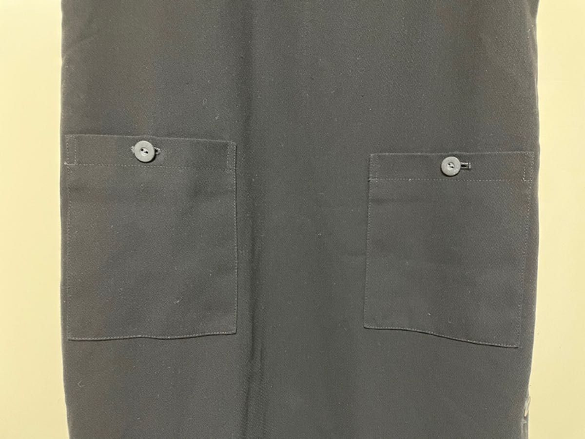 ジャンパースカート　黒　ブラック　BLACK 無地　丸型カット　9号　Mサイズ　ロングタイト　古着　used