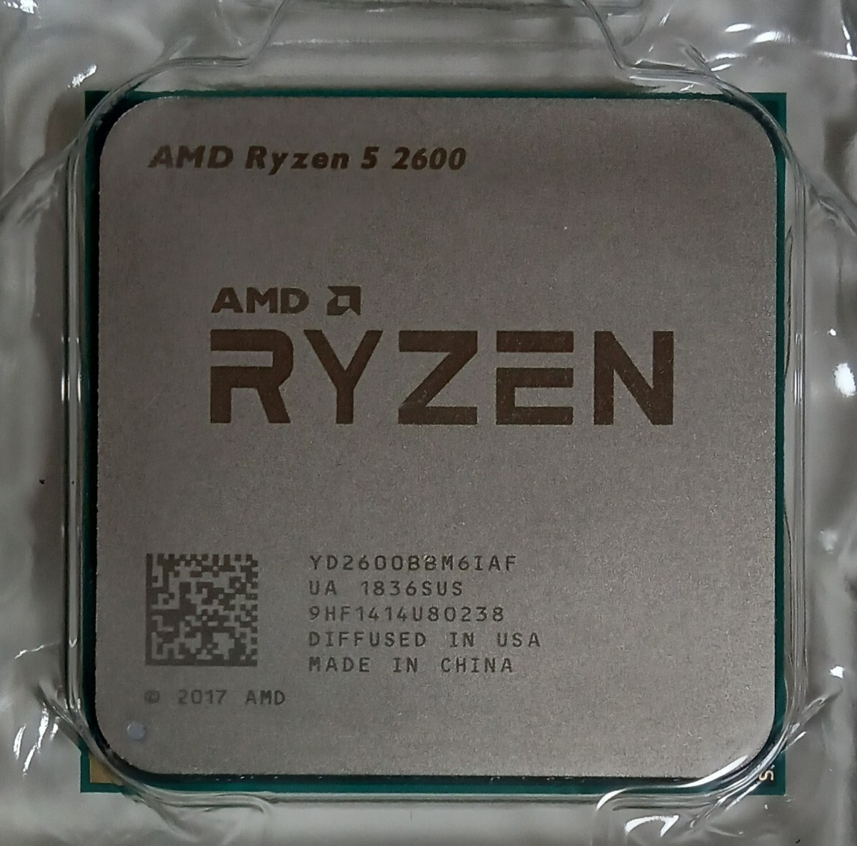  Ryzen5 2600. 未使用グリス、純正CPUクーラーセット