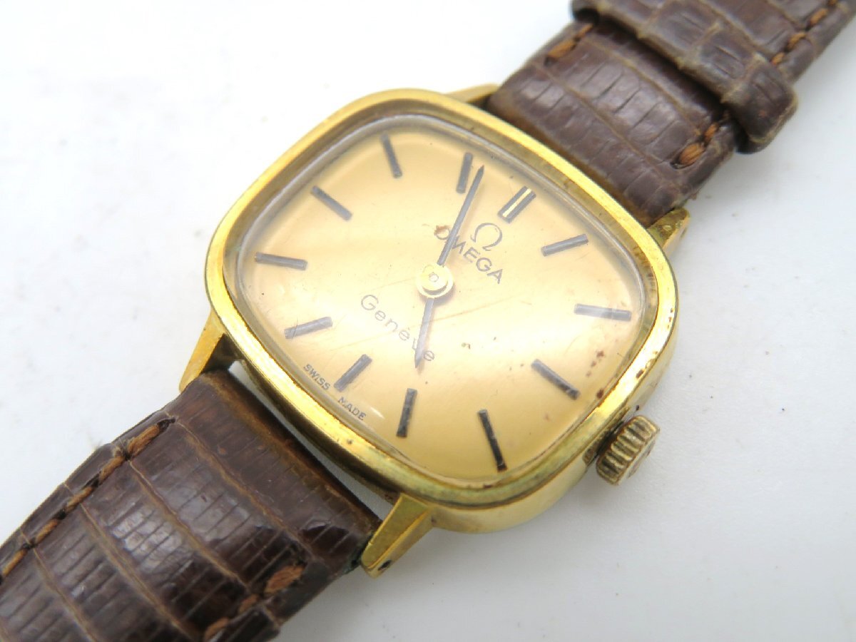 1円◆稼働◆ オメガ ジュネーブ ゴールド 手巻き レディース 腕時計 M42509の画像1