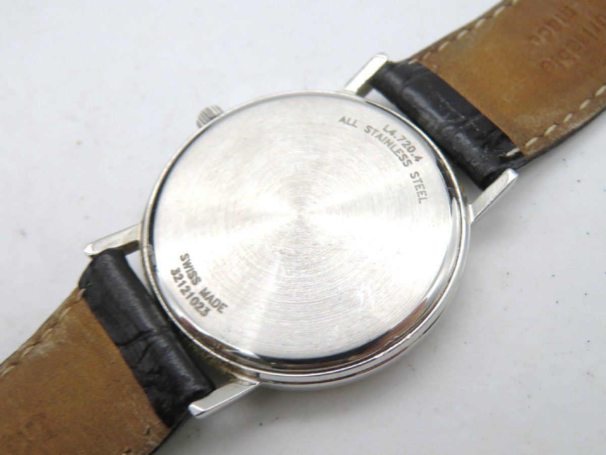 1円◆稼働◆ ロンジン L4.720.4 ホワイト クオーツ ユニセックス 腕時計 M46105の画像3