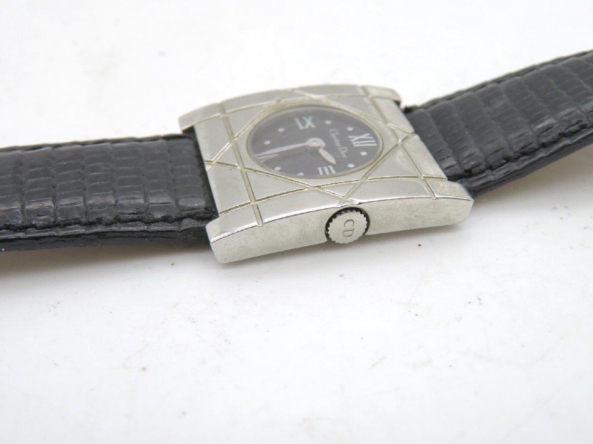 1円■ジャンク■ クリスチャンディオール D82-100 黒 クオーツ レディース 腕時計 M42205の画像2