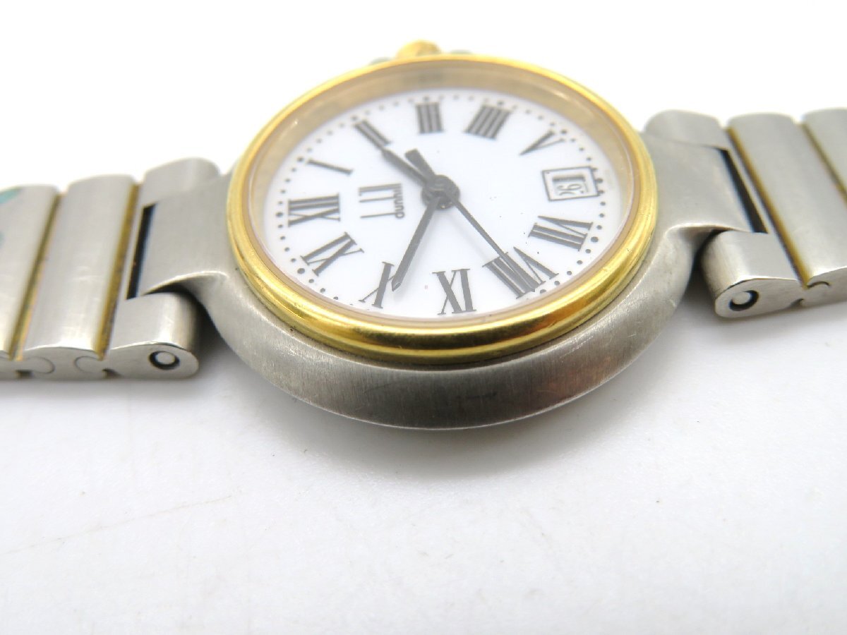 1円◆稼働◆ ダンヒル ホワイト クオーツ レディース 腕時計 コマ4 M41608_画像4