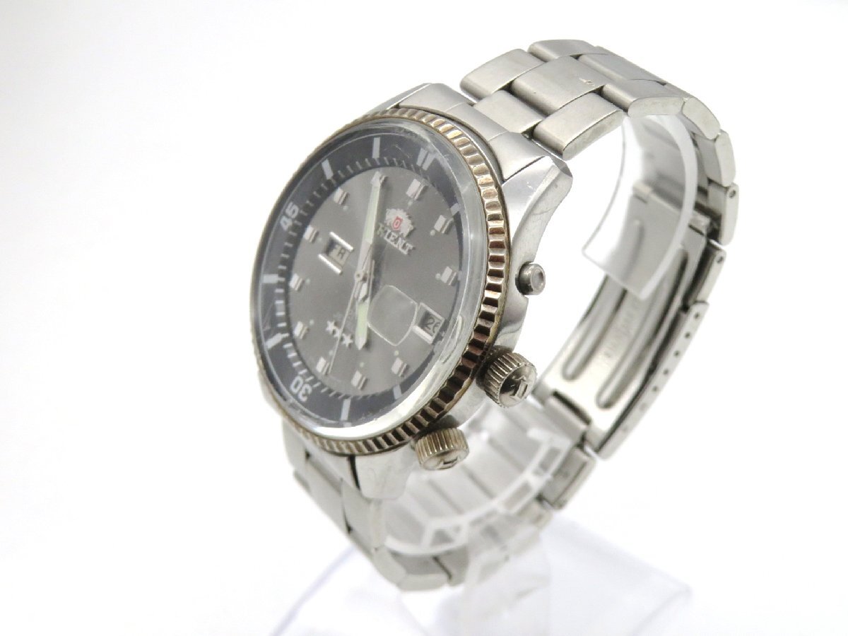 1円◆稼働◆ オリエント シルバー 自動巻き メンズ 腕時計 M43306の画像2