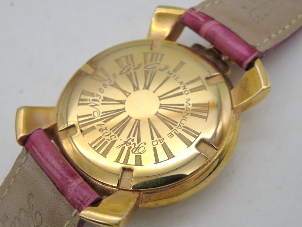 1 иен * работа * GaGa Milano mana-re40 серебряный кварц мужские наручные часы M45101