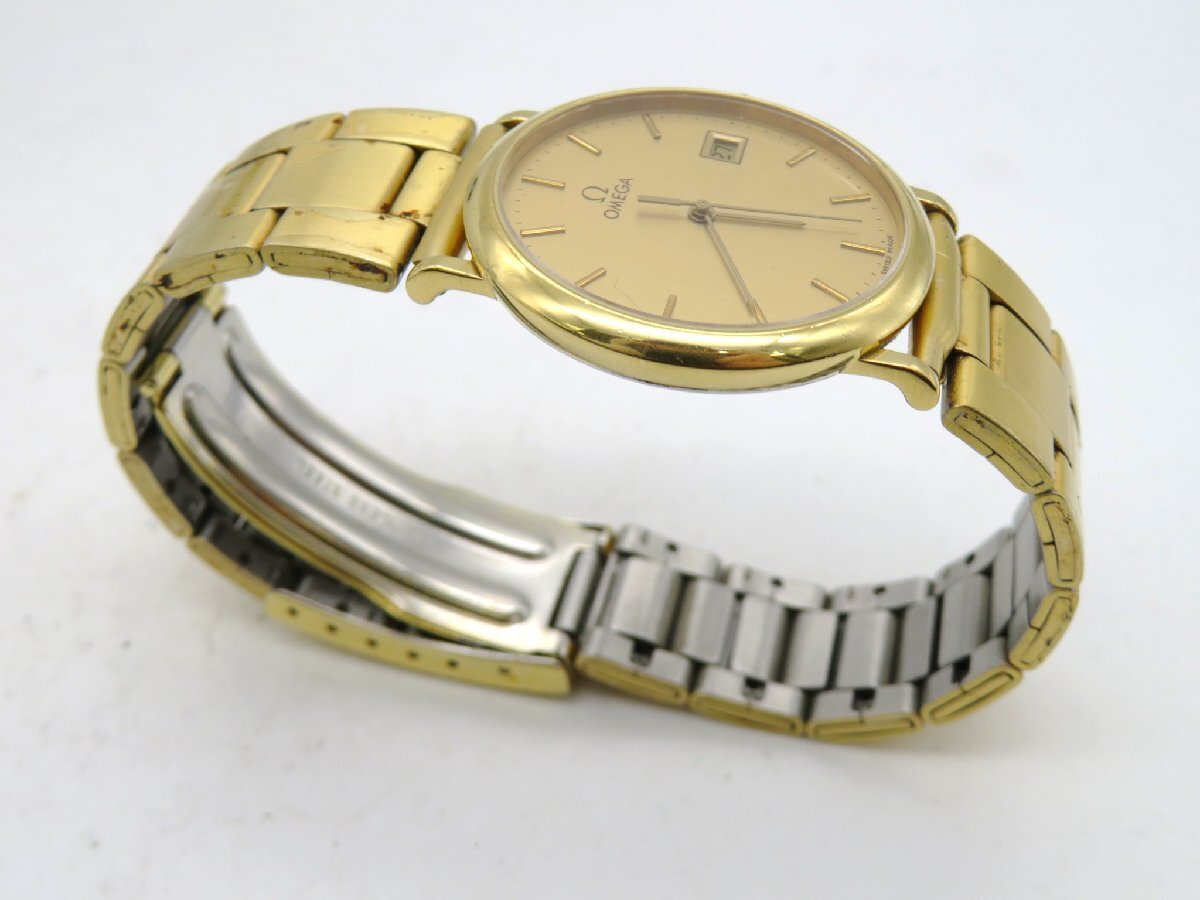 1円◆稼働◆ オメガ ゴールド クオーツ ユニセックス 腕時計 M45205の画像3