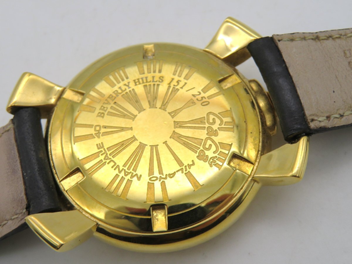 1円■ジャンク■ ガガミラノ マヌアーレ40 ブラック クオーツ メンズ 腕時計 M42701の画像3