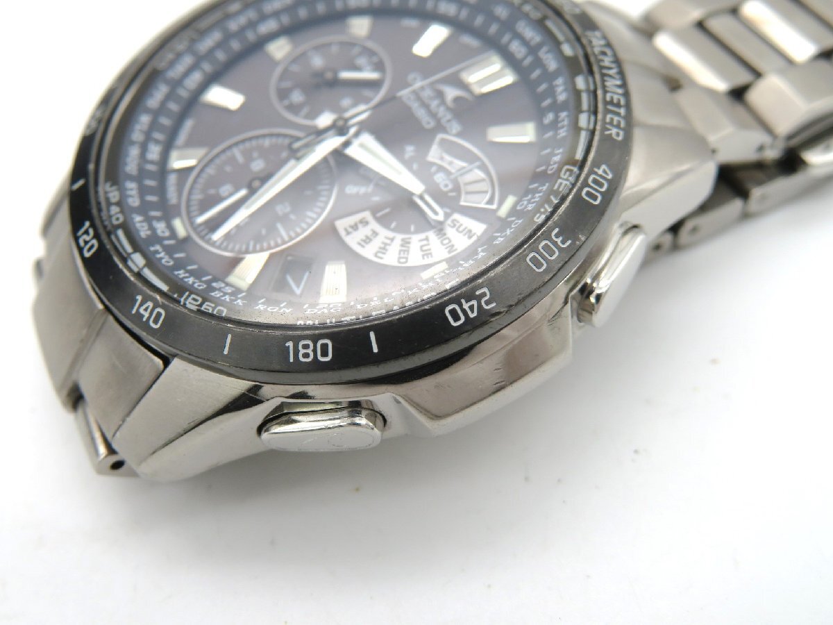 1円◆稼働◆ カシオ 0CW-M7000 オシアナス ネイビー ソーラー メンズ 腕時計 M41304の画像2
