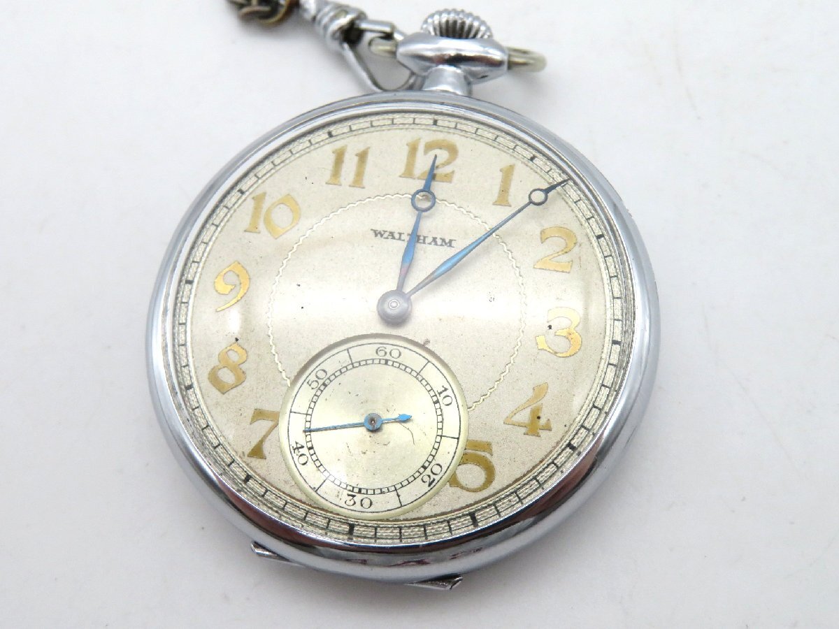 1 иен * работа * Waltham белый механический завод унисекс карманные часы N14003