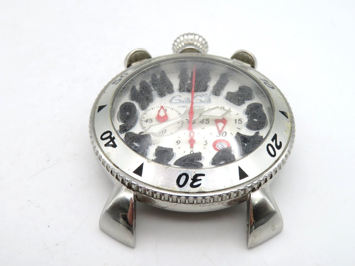 1 jpy * operation * GaGa Milano MM48 silver quarts men's wristwatch N14006