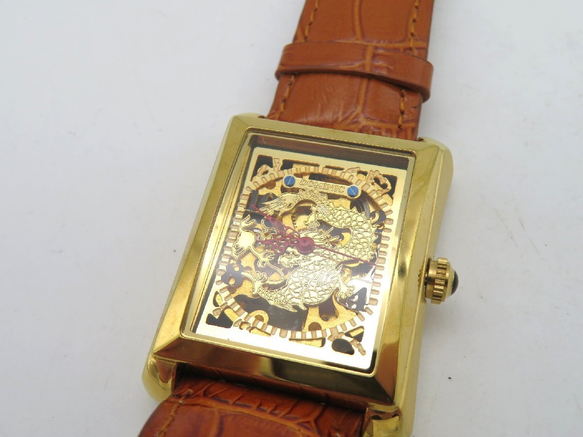 1円◆稼働◆ DOMINIC ゴールド 自動巻き ユニセックス 腕時計 N06901_画像1
