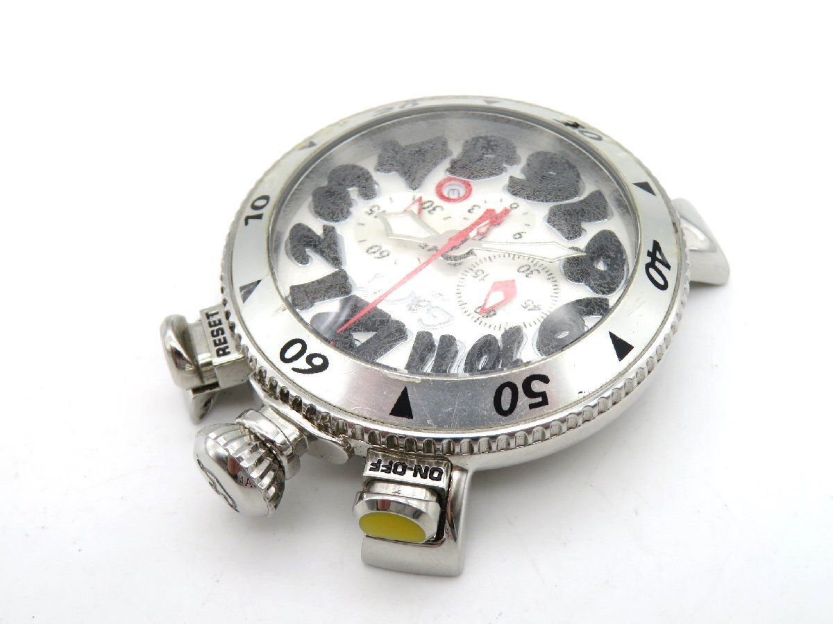 1 jpy * operation * GaGa Milano MM48 silver quarts men's wristwatch N14006