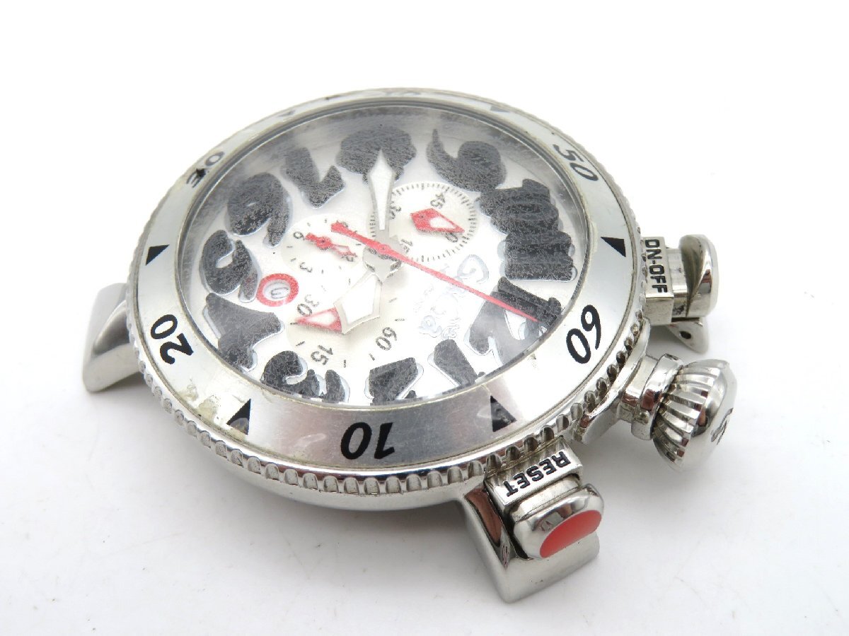 1 jpy * operation * GaGa Milano MM48 silver quarts men's wristwatch N14006