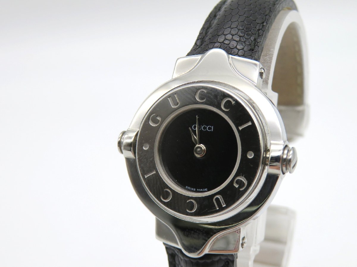 1円◆稼働◆ グッチ ブラック クオーツ レディース 腕時計 N11006_画像1