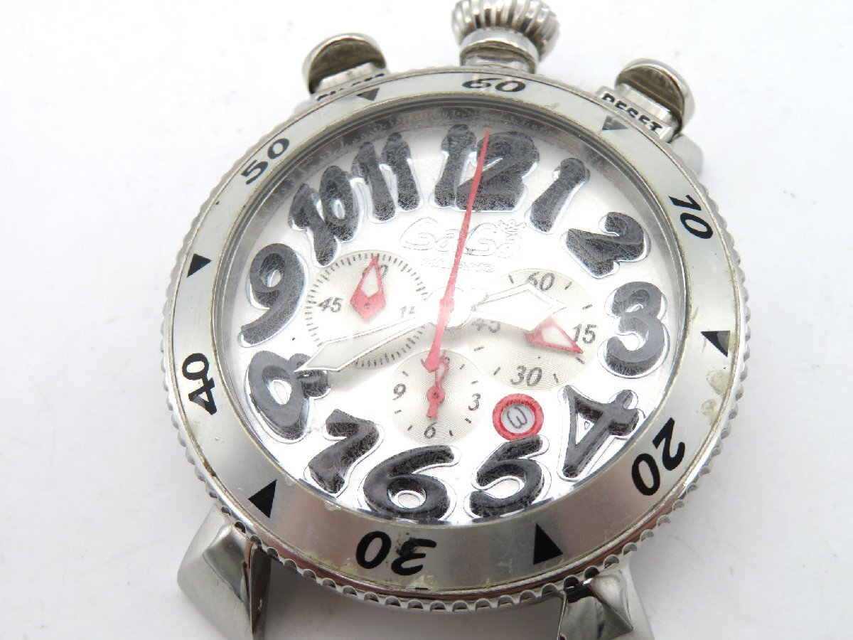 1 jpy * operation * GaGa Milano MM48 silver quarts men's wristwatch N14006