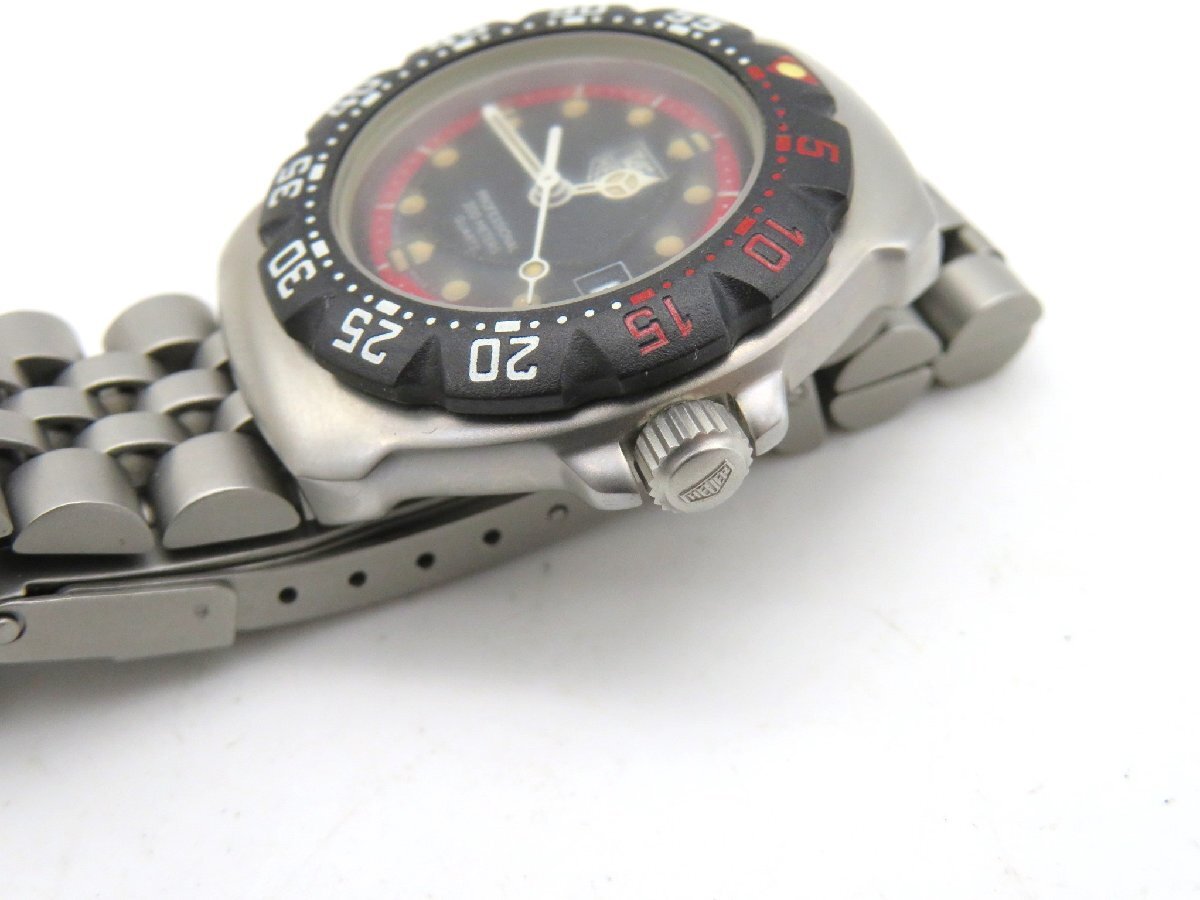 1円◆ジャンク◆ タグホイヤー WA1414 ブラック/レッド クオーツ レディース 腕時計 K28506_画像2