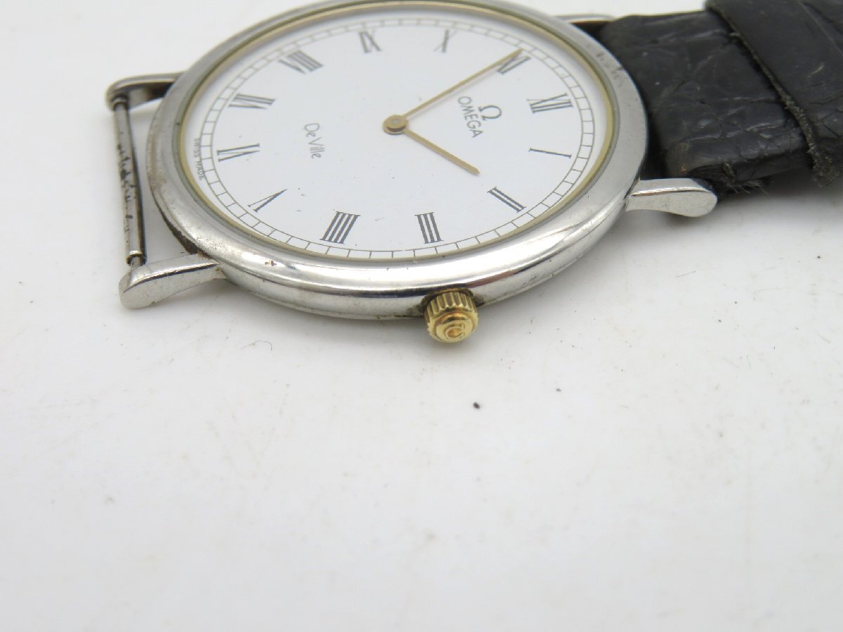 1円■ジャンク■ オメガ デビル 白 クオーツ ユニセックス 腕時計 L25202_画像2