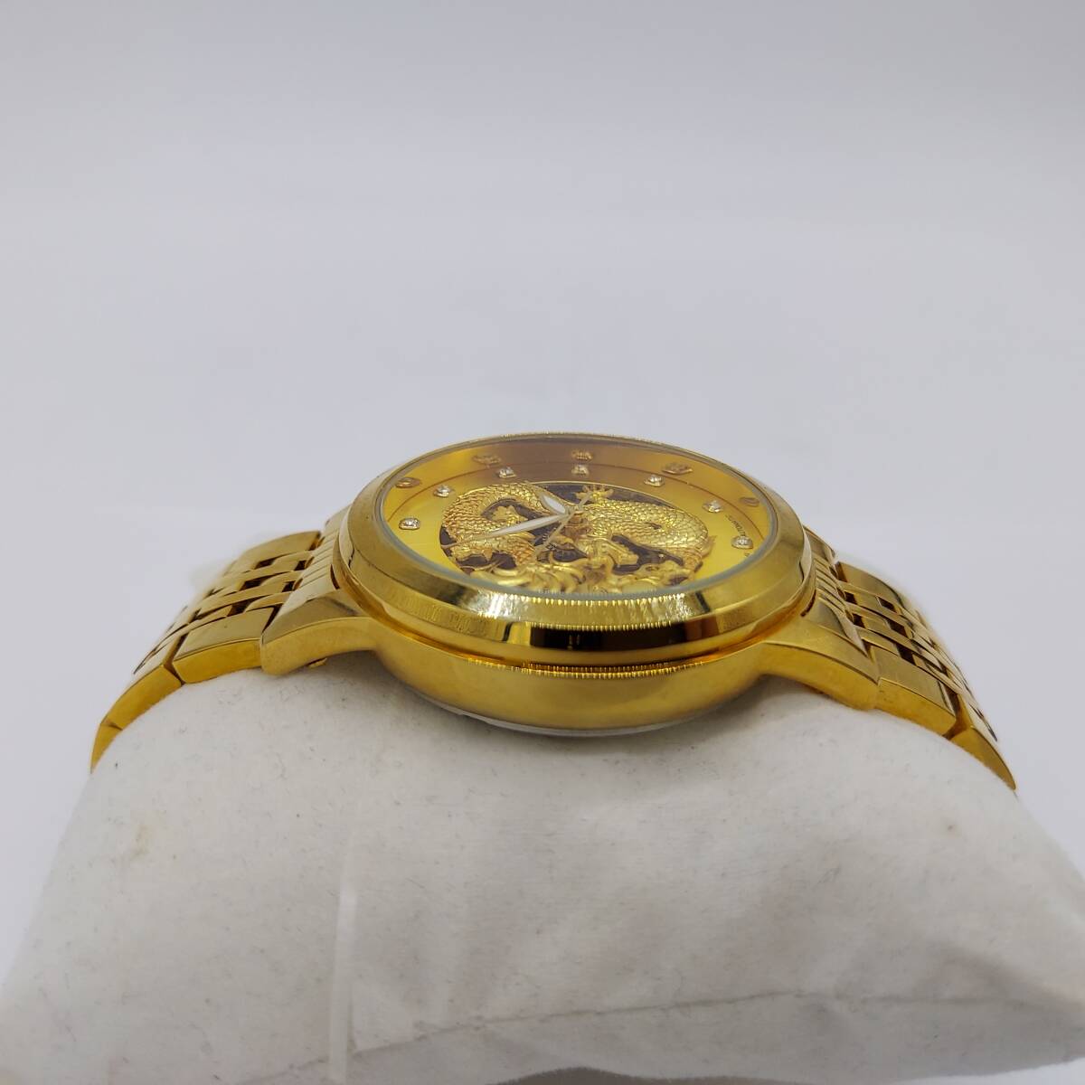[ работа товар ] Gold × Gold цвет дракон бог узор автоматический самозаводящиеся часы мужские наручные часы кейс koma есть (6287