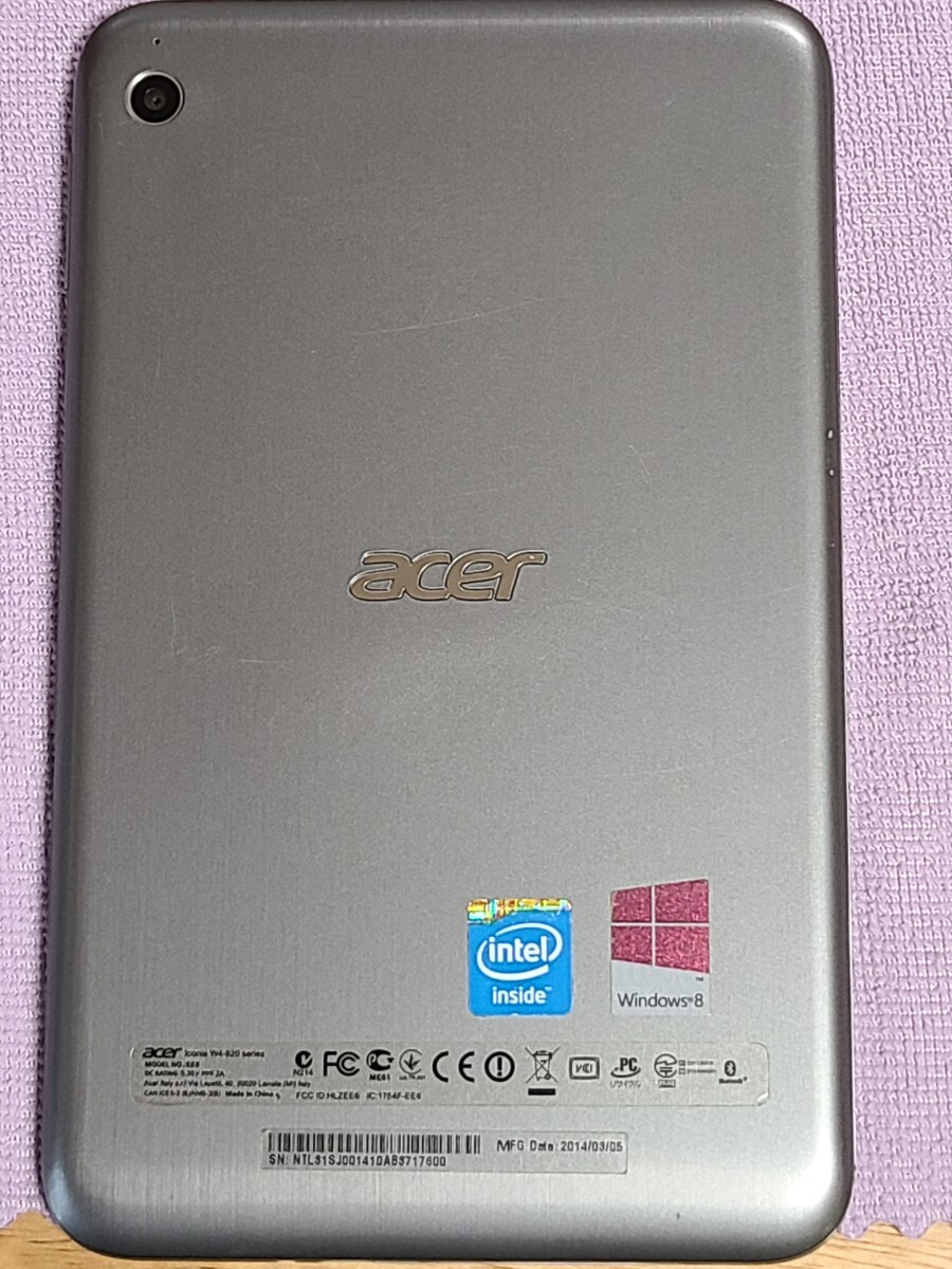 acer ICONIA W4-820 model NO EE6　タブレット　 Windows10更新　美品　本体のみ_画像5