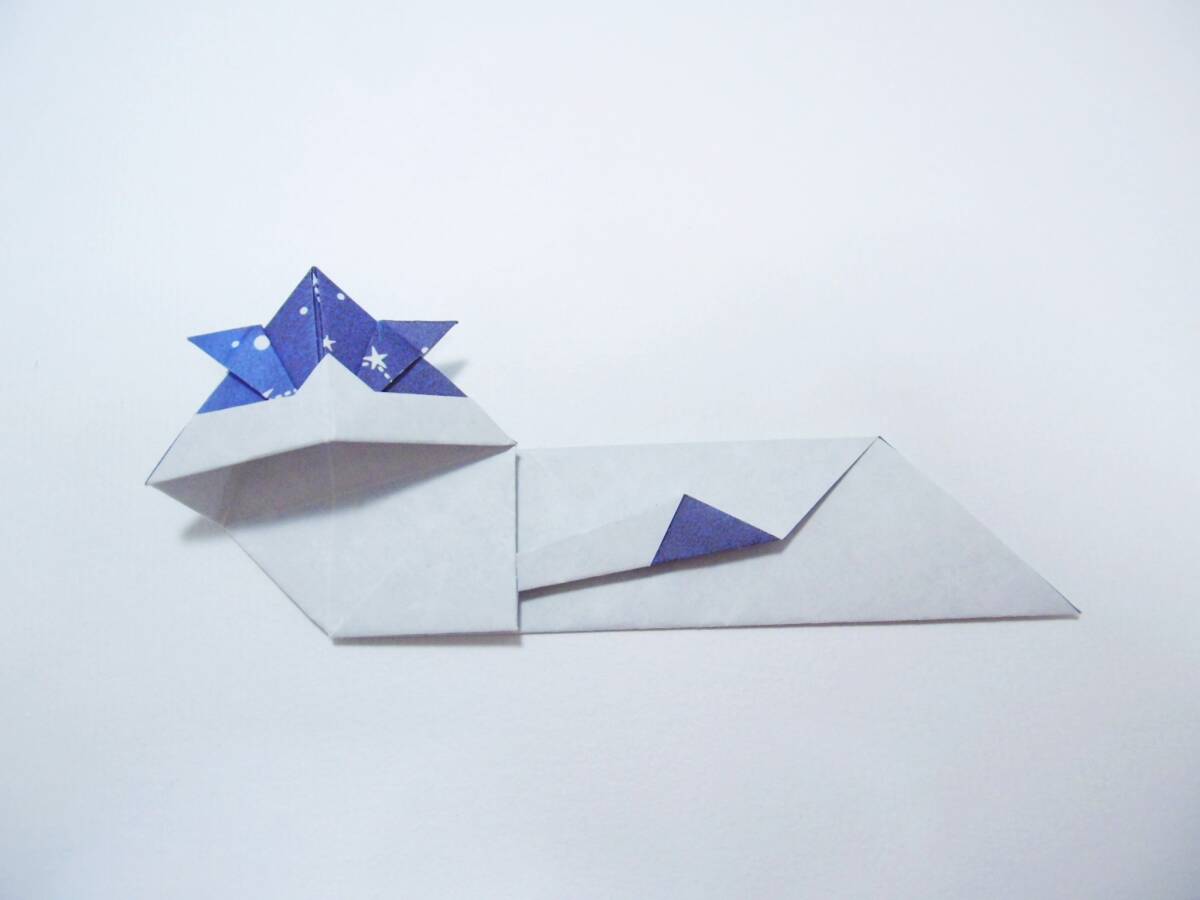 兜　かぶと　箸袋　群青色　絵柄　折り紙　Chopsticks Bag　Origami　Helmet_画像1