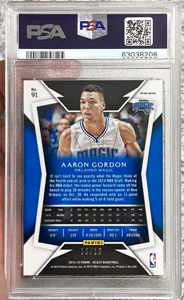 ★PSA9【RC】 Aaron Gordon 2014-15 PANINI SELECT Gold アーロン・ゴードン NBA Rookie non auto card ルーキー 鑑定済 カード Nuggets_画像2