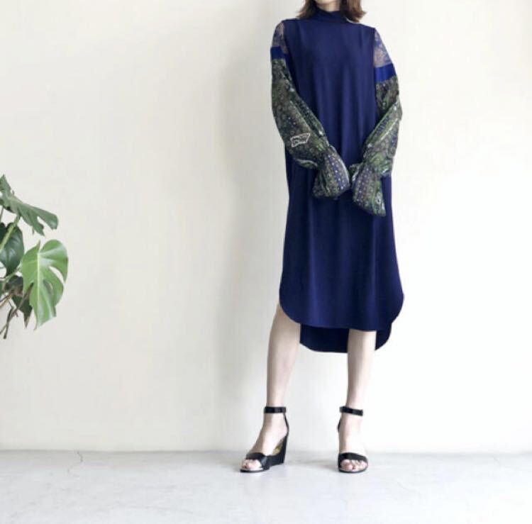 美品 mame kurogouchi ワンピース ドレス NAVY マメクロゴウチ_画像7