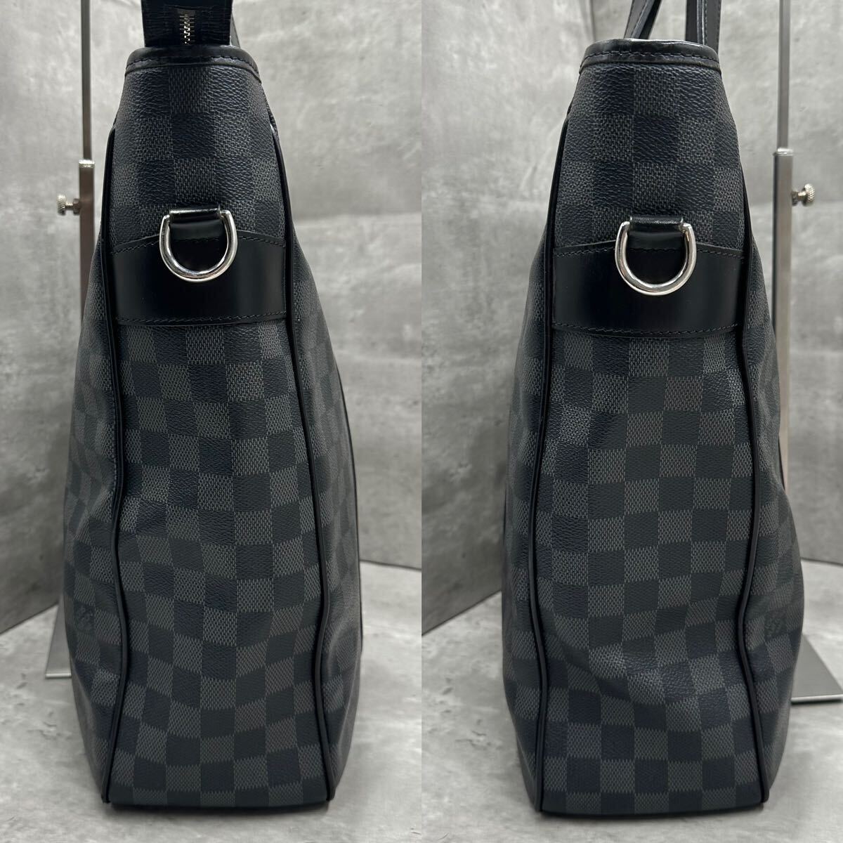 1円■最高級■ ルイヴィトン LOUIS VUITTON メンズ タダオPM ダミエ グラフィット トートバッグ ビジネス A4◎ 大容量 本革 レザー N41259_画像4