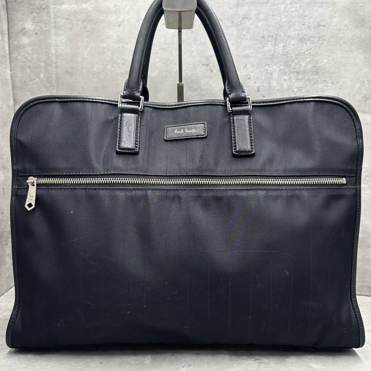 1 jpy # modern times model # Paul Smith Paul Smith men's multi stripe 2way business bag shoulder briefcase A4* high capacity black 