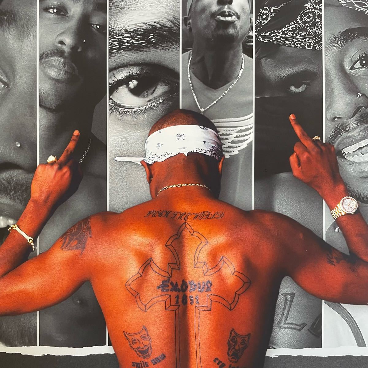 【額付き】A4アートポスター 2pac Tupac shakur thug life 2パック サグライフ California love los angeles T023