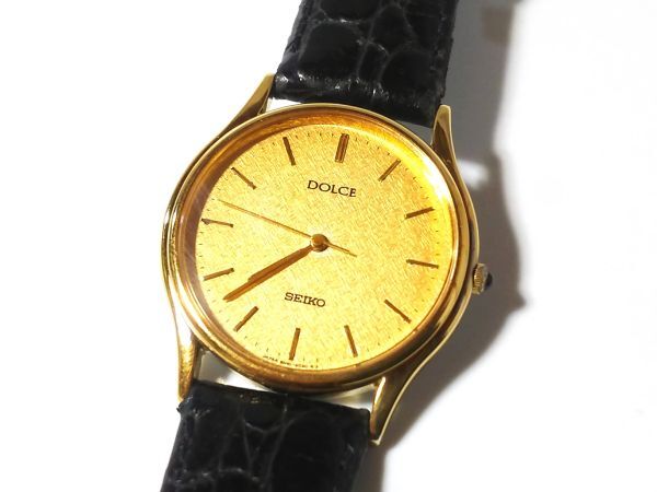 【Yi1☆】SEIKO/セイコー◇DOLCE/ドルチェ/8N41-6060/SACG082◇1995年製♂薄型3針クオーツ/SGP30/美品_風防は無傷です。