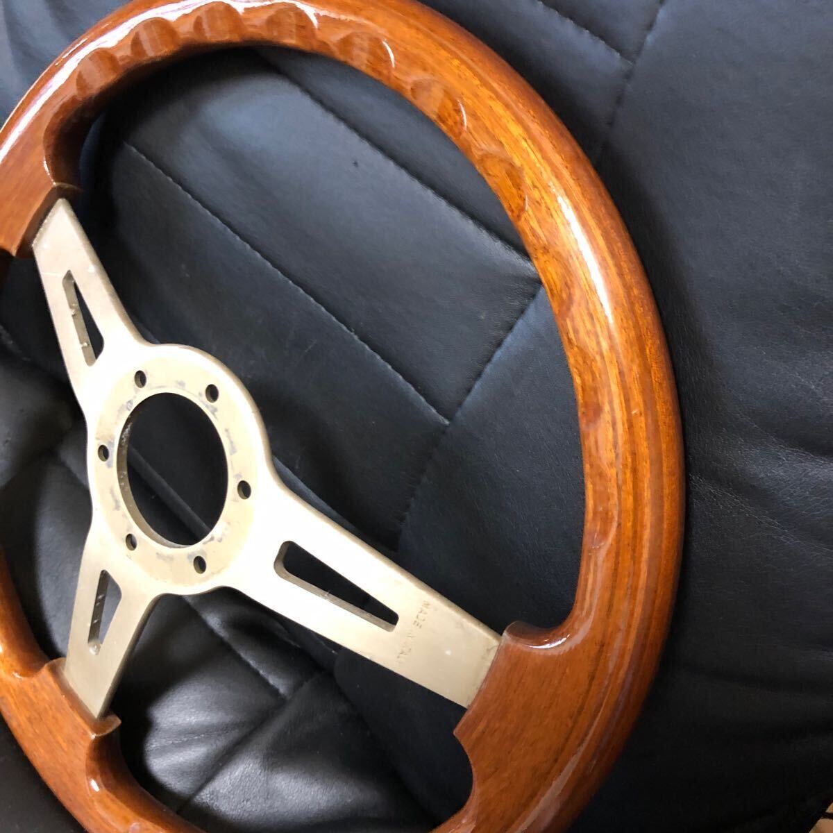 1 jpy start ABARTH* abarth * wooden steering wheel *350mm| search *MOMO* Nardi * Sparco 