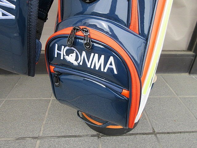 M 中古品 HONMA/ホンマ プロツアー レプリカ キャディバッグ 23ss CB12303 ホワイト/オレンジ_画像6