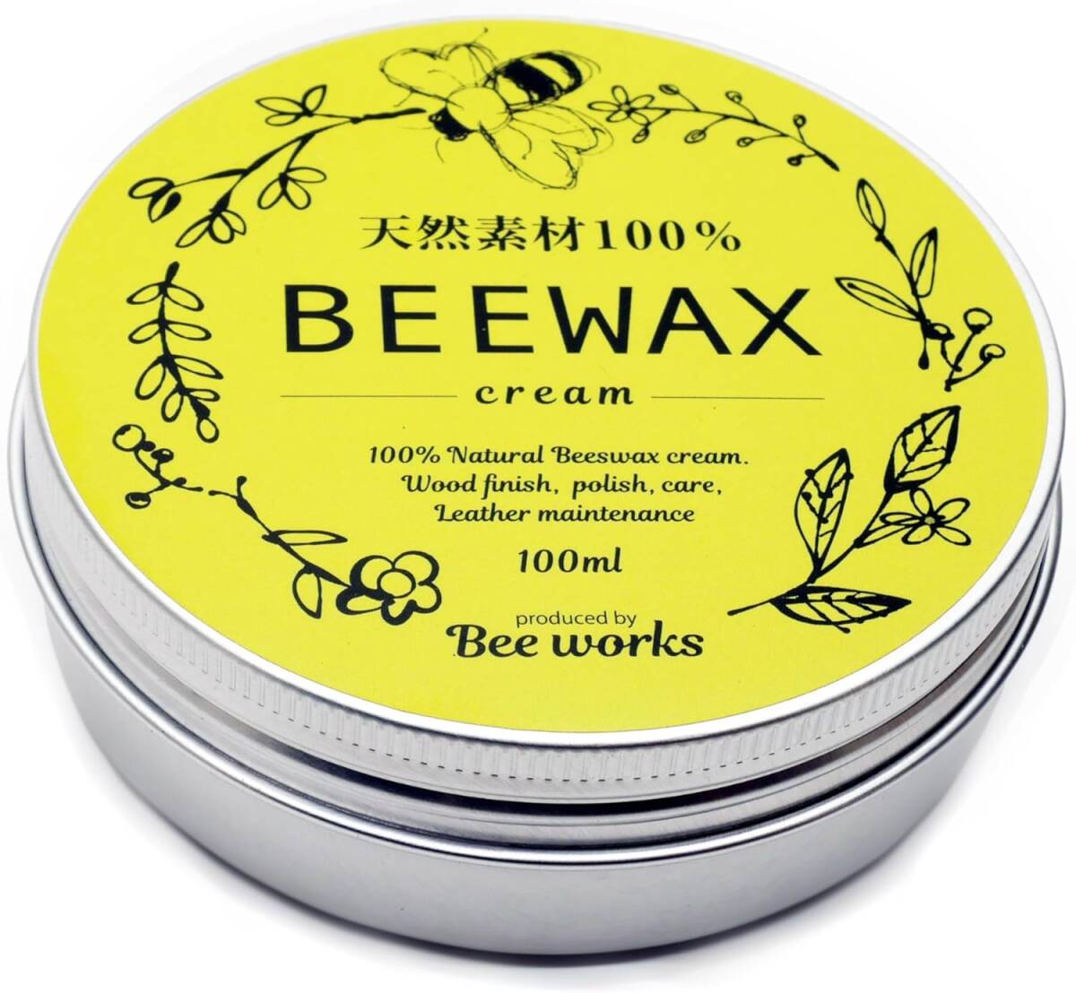 天然素材100% 蜜蝋ワックス BEEWAX 100ml_画像1