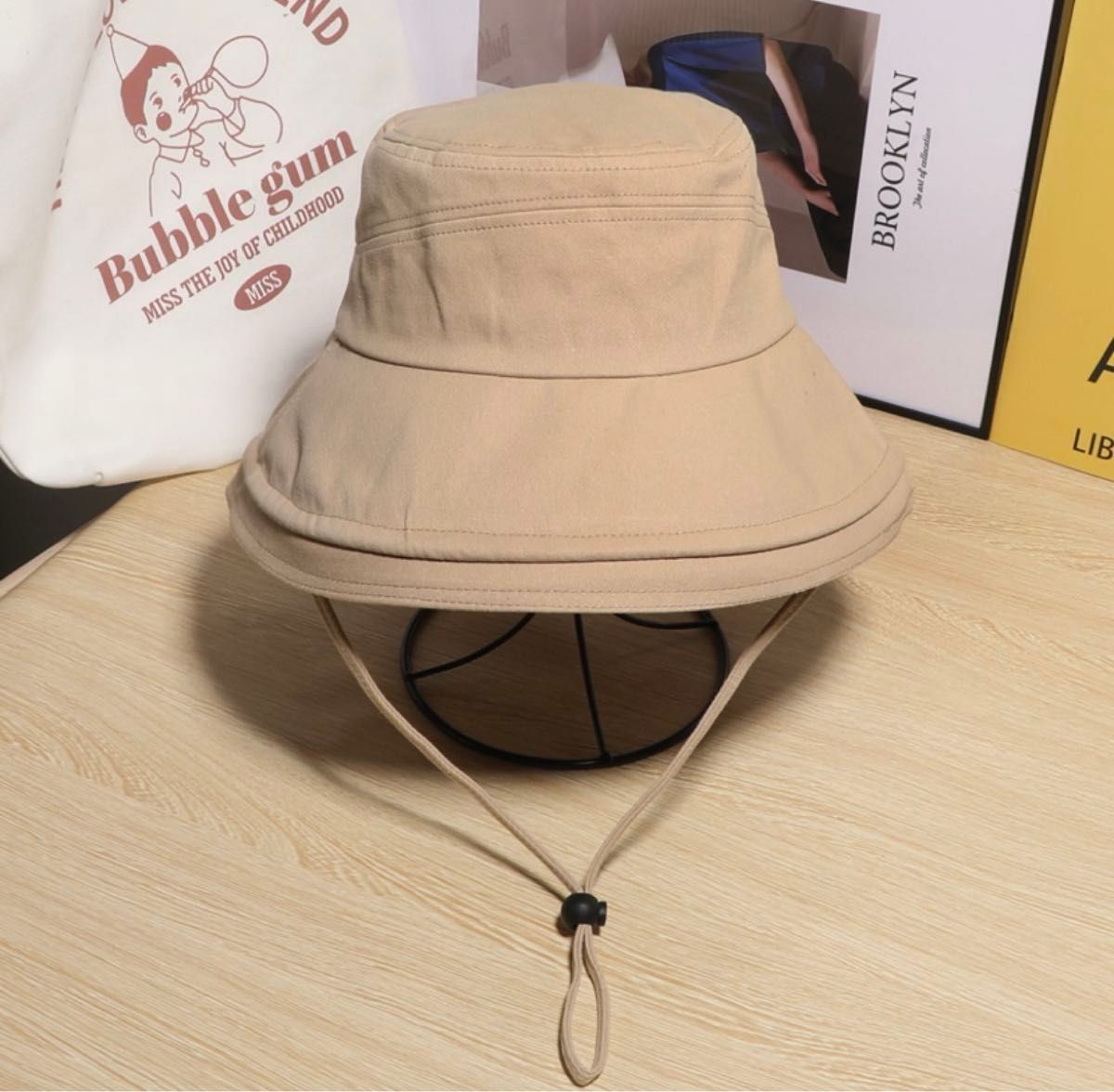 新品　アウトレット　帽子　日焼け対策　バケハ　ベージュ　レディース　UVカット　夏　紫外線カット　紫外線対策　つば広　ハット