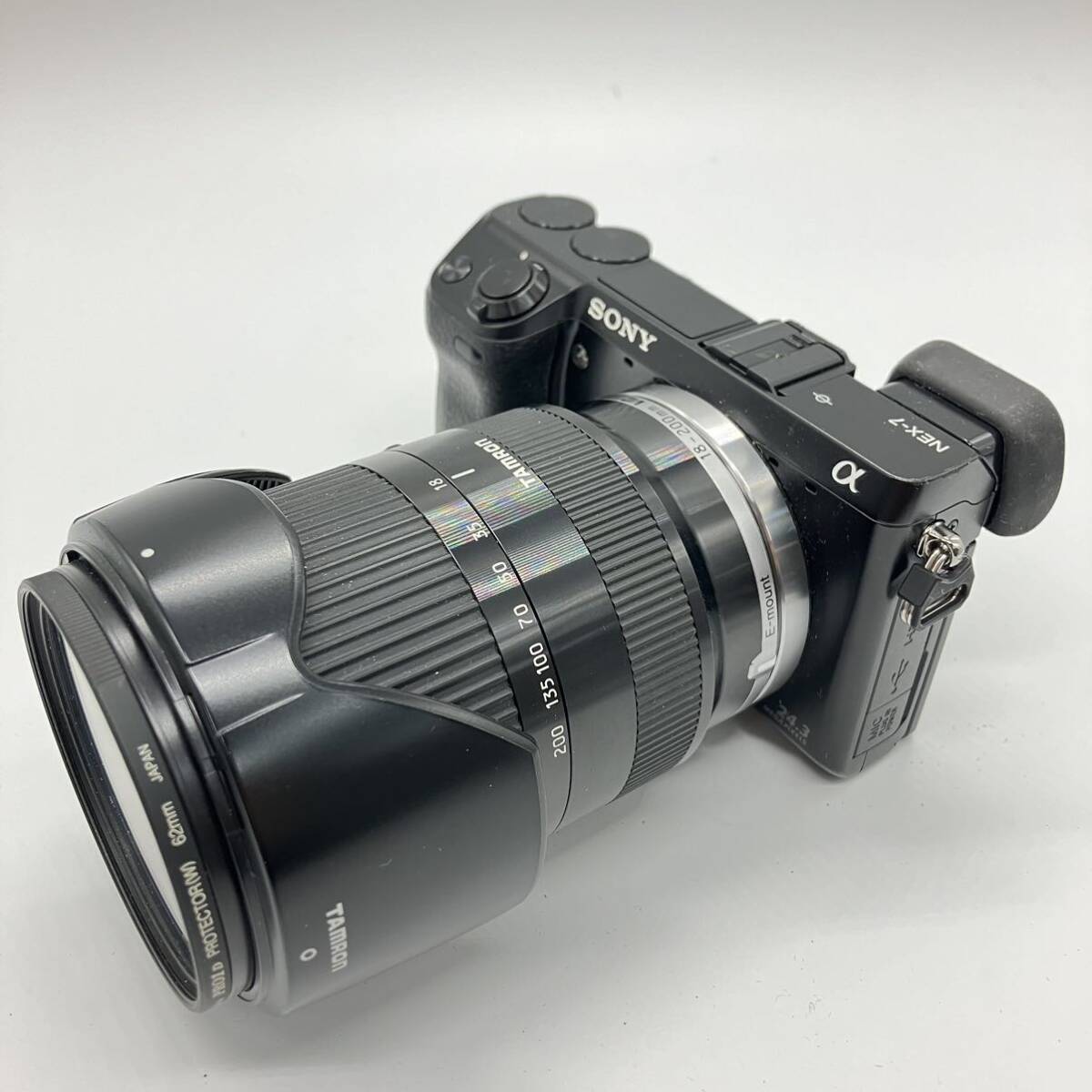 1円〜 4F SONY デジタル一眼カメラ NEX-7 ブラック 軽量 ソニー 動作確認済み レンズ TAMRON 18-200mm VC バッテリー・充電器付き デジカメ_画像4