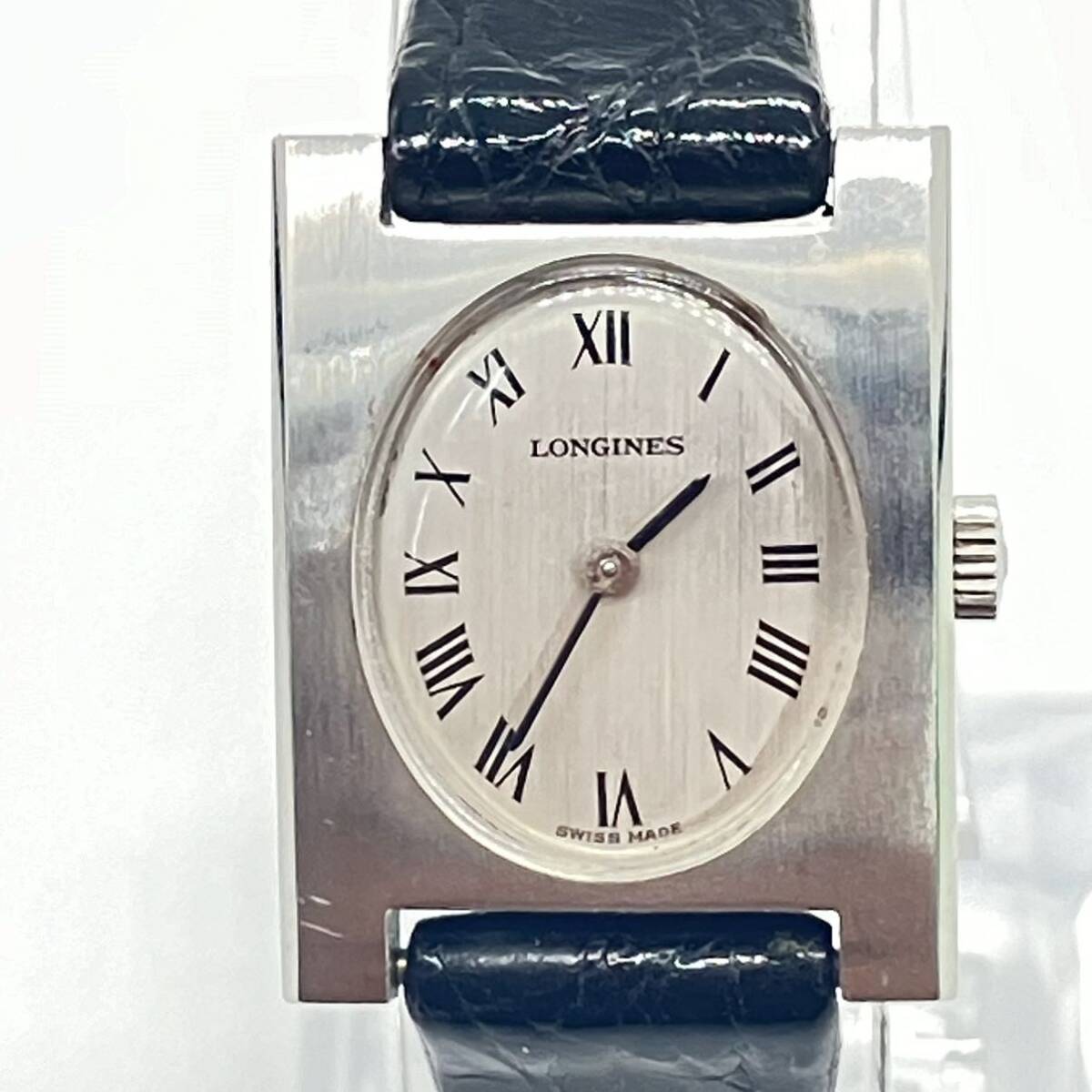 1 jpy ~ 4F LONGINES Longines wristwatch 46 854913 Switzerland made square stainless steel hand winding operation not yet verification antique SWISS