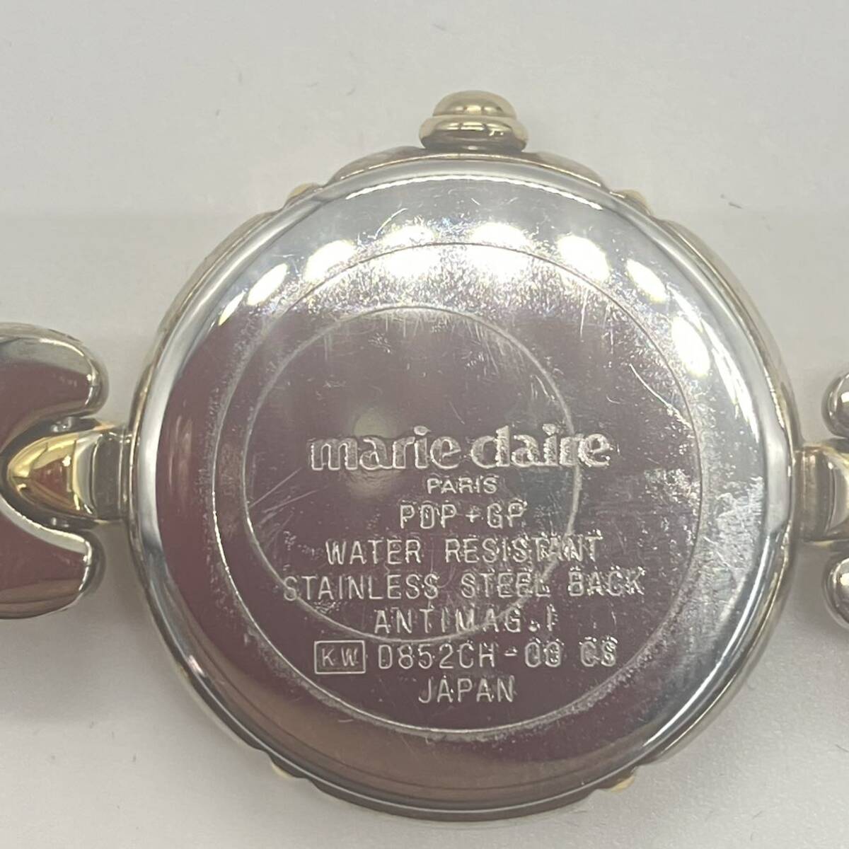 1円〜 4M marie claire 腕時計 D852CH-00 CS マリ・クレール 箱 保証書付き クオーツ QUARTZ腕時計 動作未確認 シルバー/ゴールドカラー_画像9