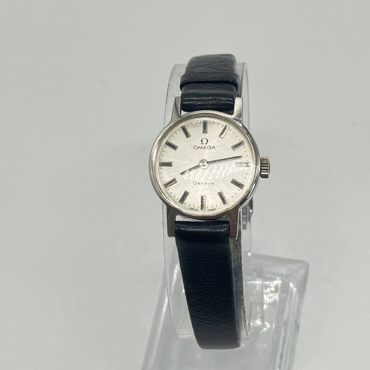 1 jpy ~ 4* OMEGA Omega wristwatch hand winding wristwatch operation verification ending june-b belt crack equipped hand winding Vintage silver face operation goods 