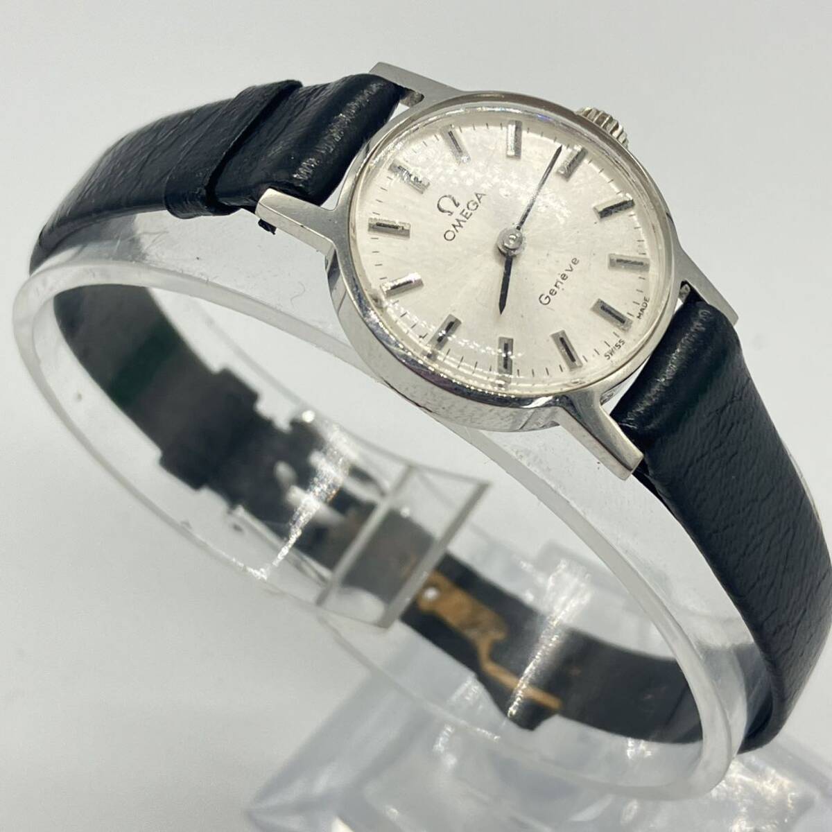 1 jpy ~ 4* OMEGA Omega wristwatch hand winding wristwatch operation verification ending june-b belt crack equipped hand winding Vintage silver face operation goods 