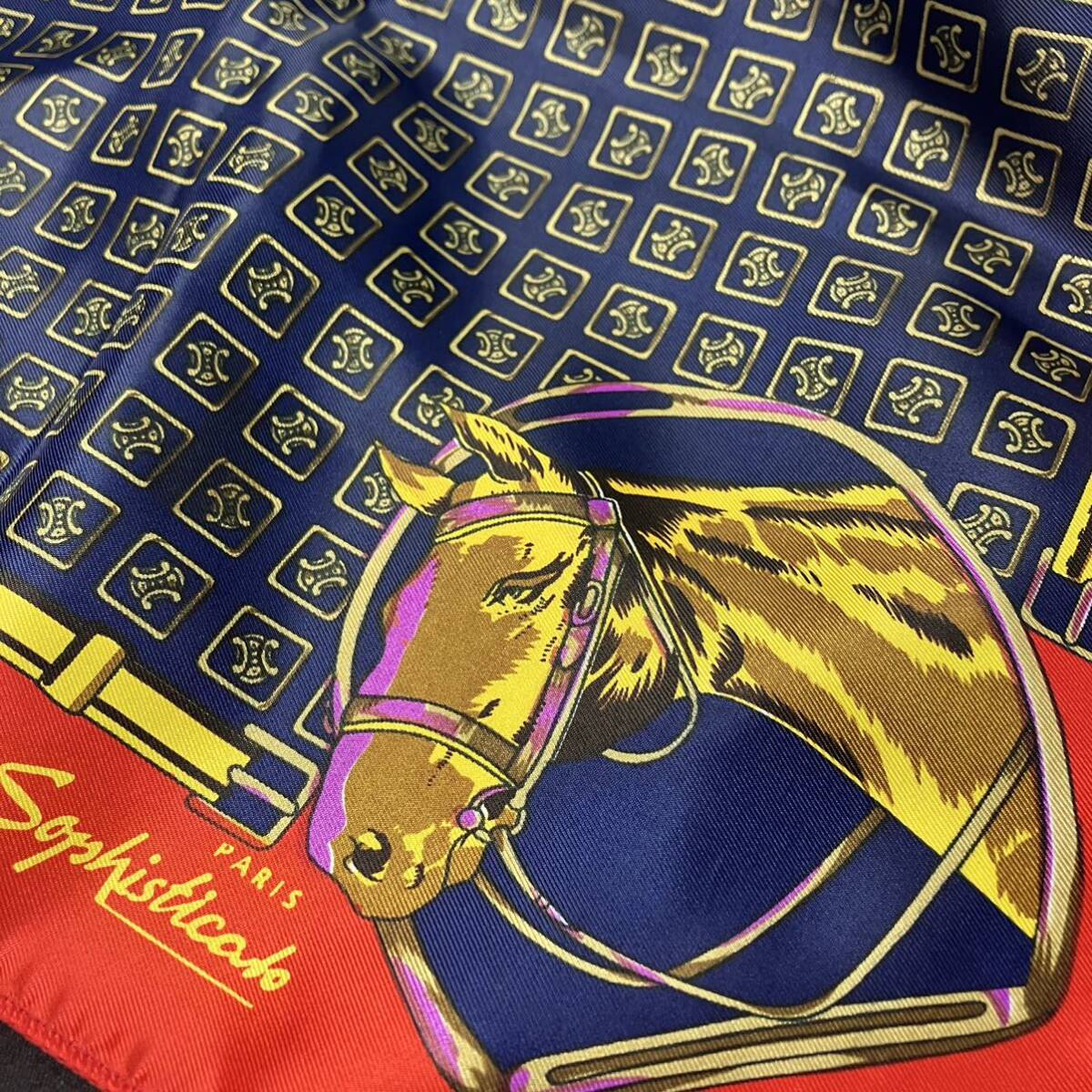 1 jpy ~ 4F PHILIPPE MODEL Sophisticato LANCEL scarf large size silk 100% brand summarize horse car butterfly sofi stay Kate length some 88× width some 84cm